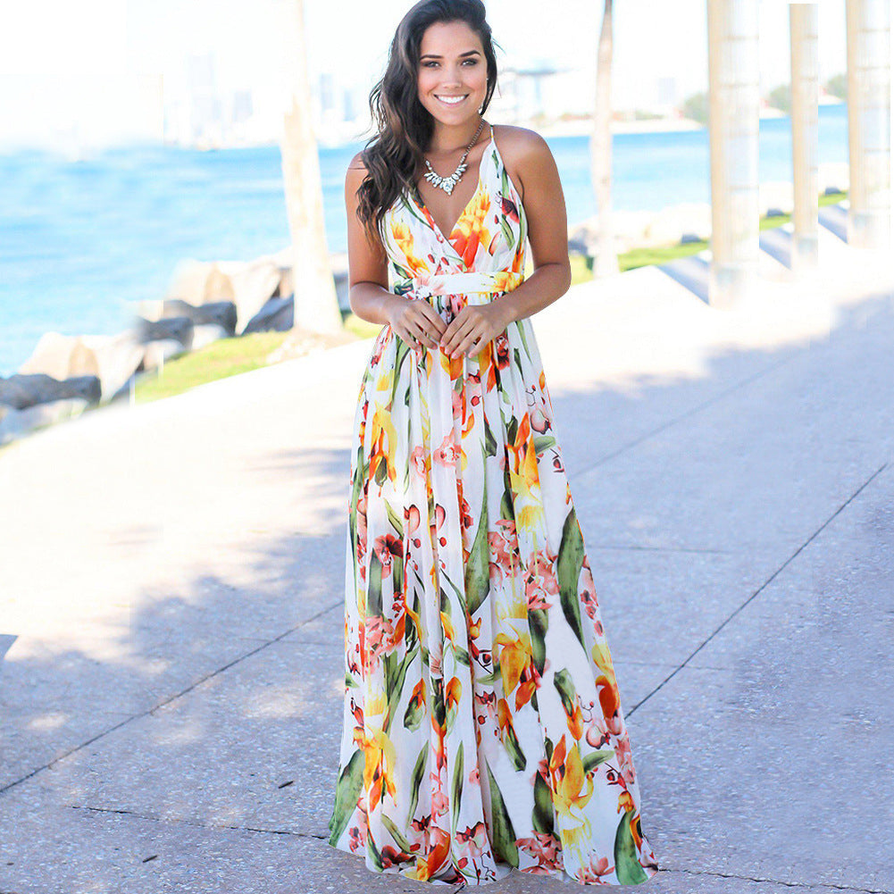 Fudus Modisches Sommer-Strandkleid mit Druck