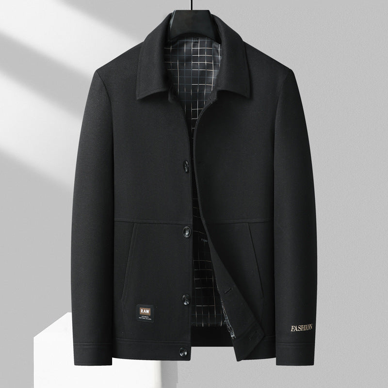 Veste Blazer Homme En Mélange De Laine Coupe Structurée Col Évasé Fermeture Boutons Doublée Style Nordique Amawinc