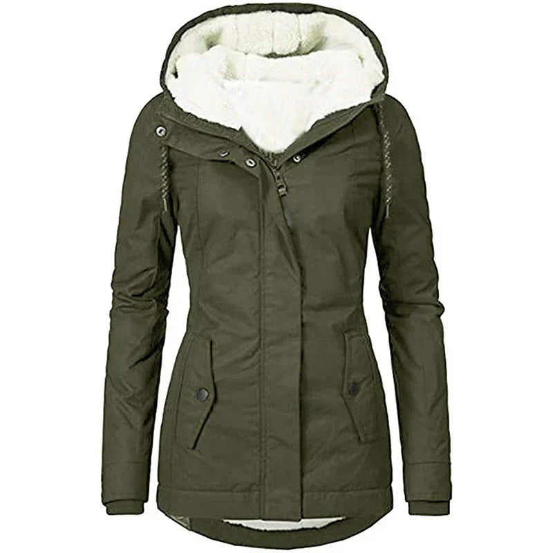 Parka Femme Capuche Doublure Peluche Longueur À Mi Cuisse Coupe Semi Ajustée Nordisk Flair Résistante Aux Intempéries