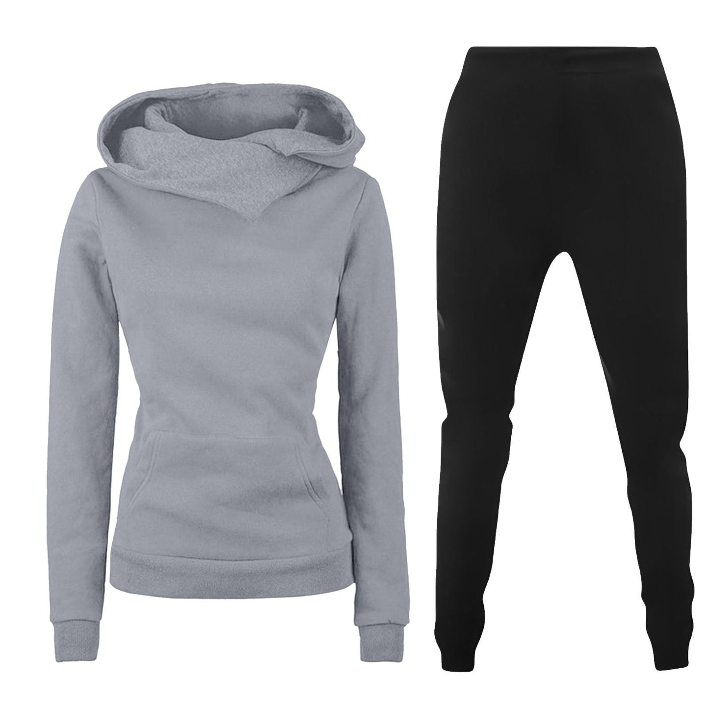 Damen Kapuzenpullover und Sporthose Kombination Amawinc