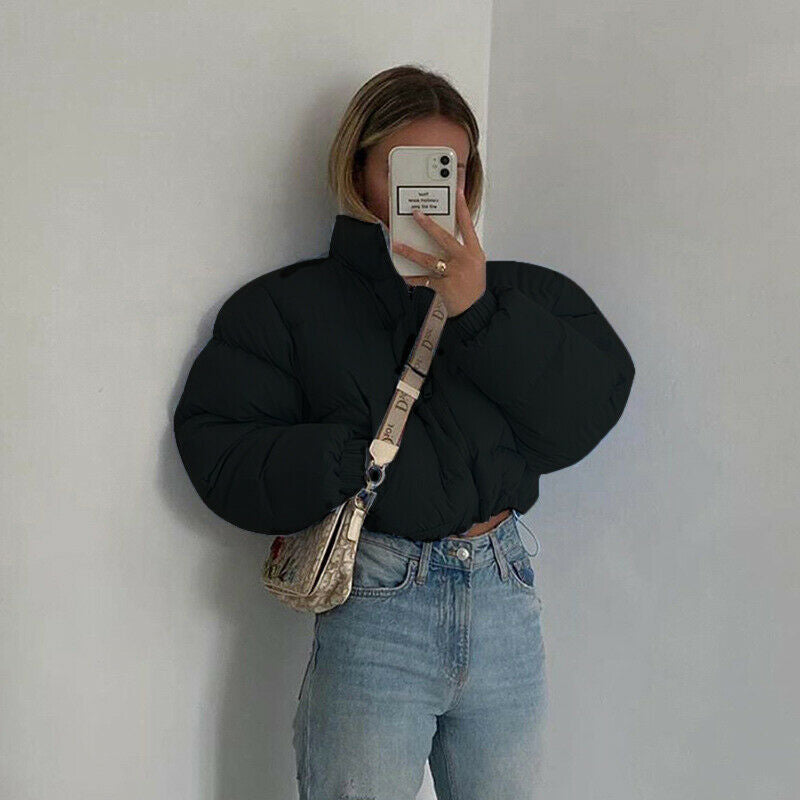 Damen gesteppte Winterjacke mit Kapuze Amawinc