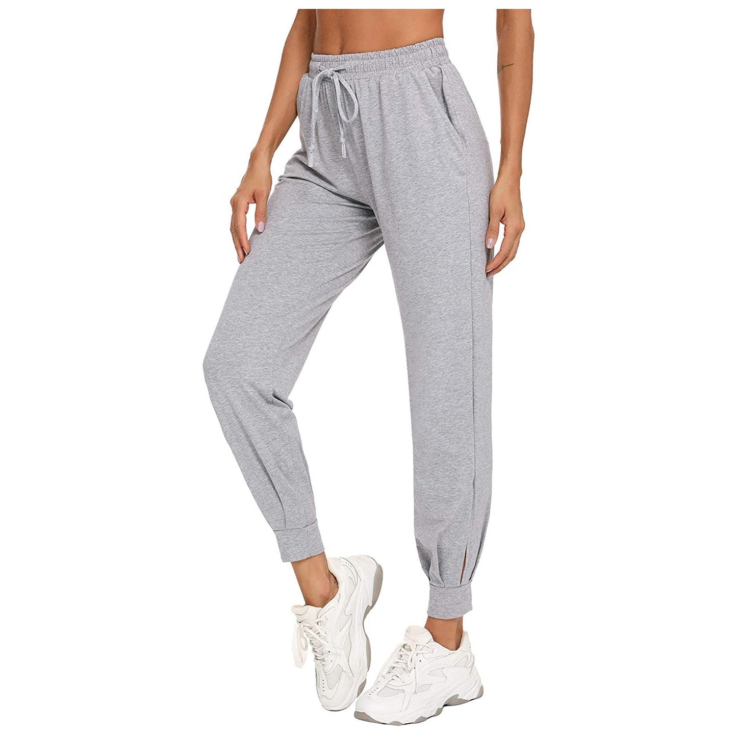 Damen Bequeme Sporthose mit elastischem Bund und seitlichen Taschen Amawinc