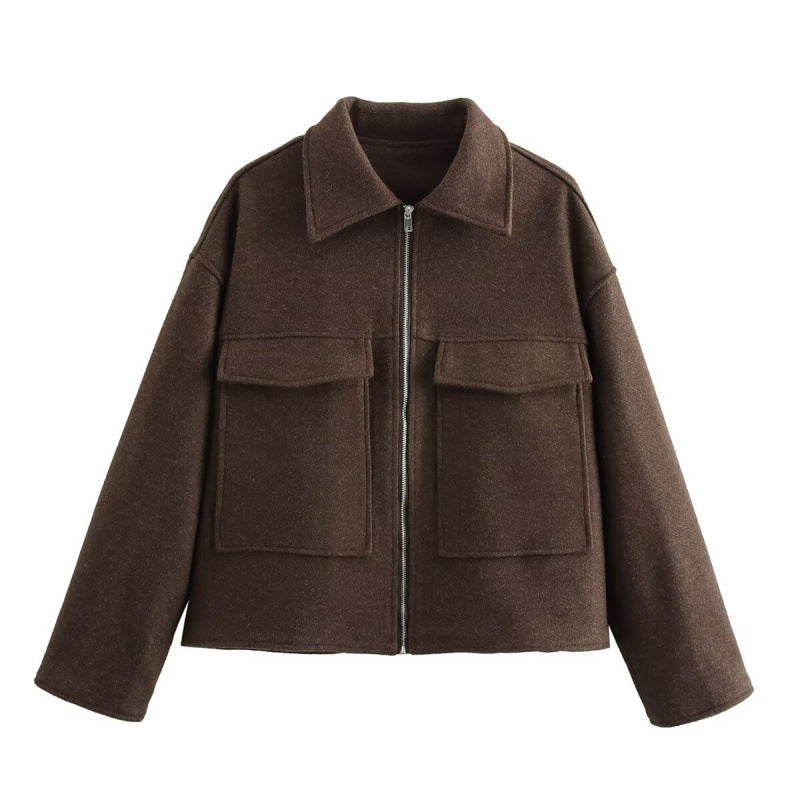 Damen stylische und funktionale Wolle-Jacke Amawinc