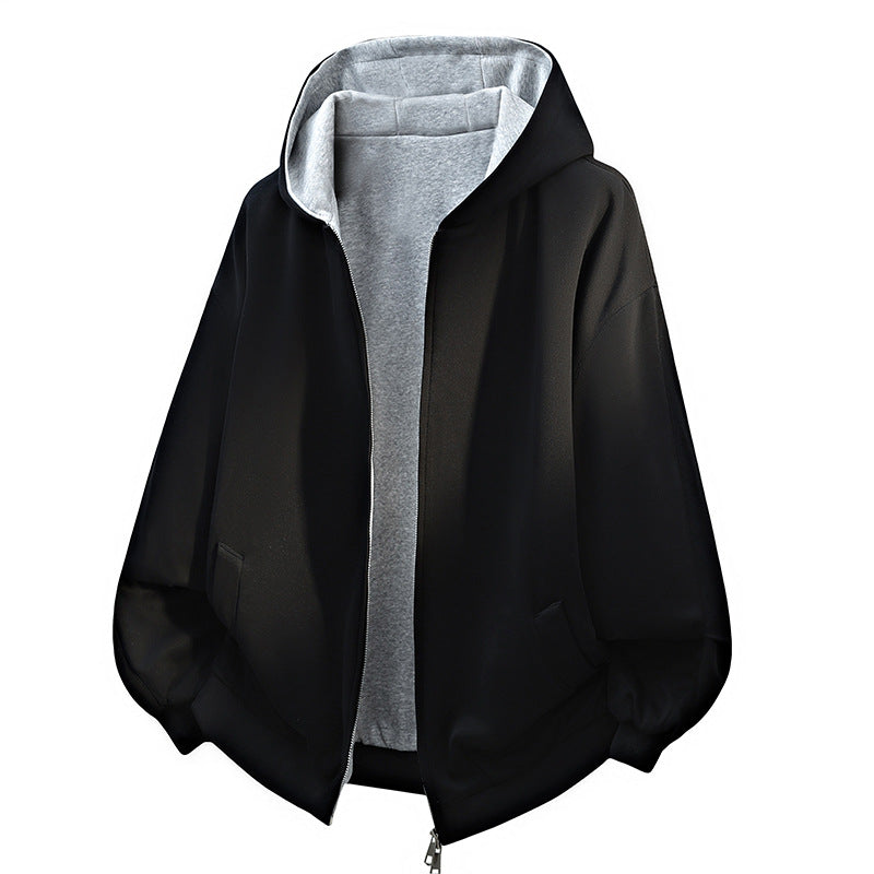 Damen Oversized Kapuzenjacke mit doppeltem Fleecefutter und seitlichen Taschen Amawinc