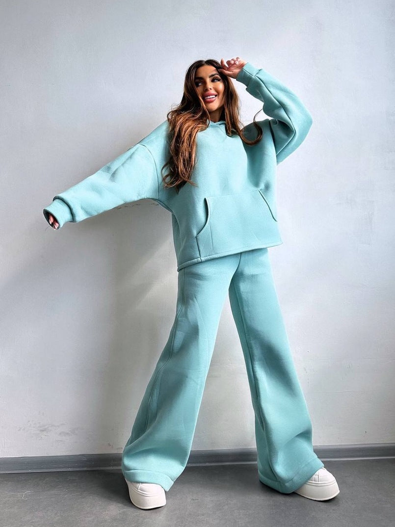 Damen Cooles Oversized Hoodie und weite Freizeithose Amawinc