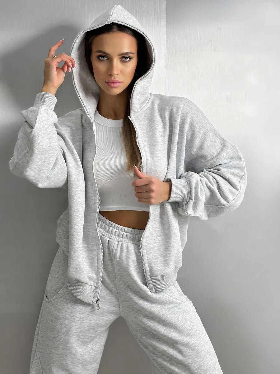 Damen Sportliches Oversized Sweatshirt und Jogginghose Set Amawinc