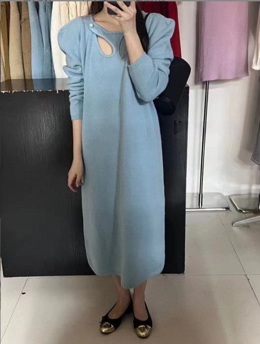 Damen Strickkleid mit modernem Design und eleganten Details Amawinc