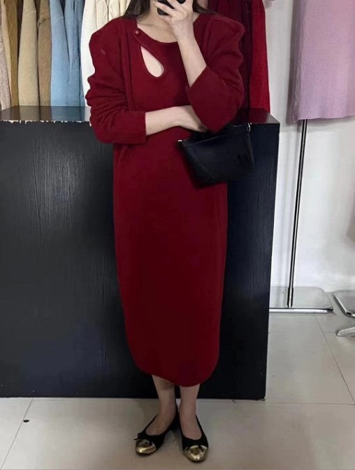 Damen Strickkleid mit modernem Design und eleganten Details Amawinc