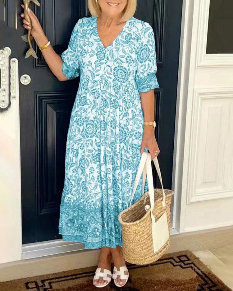 Fudus Blumen-Tie-Dye Kleid