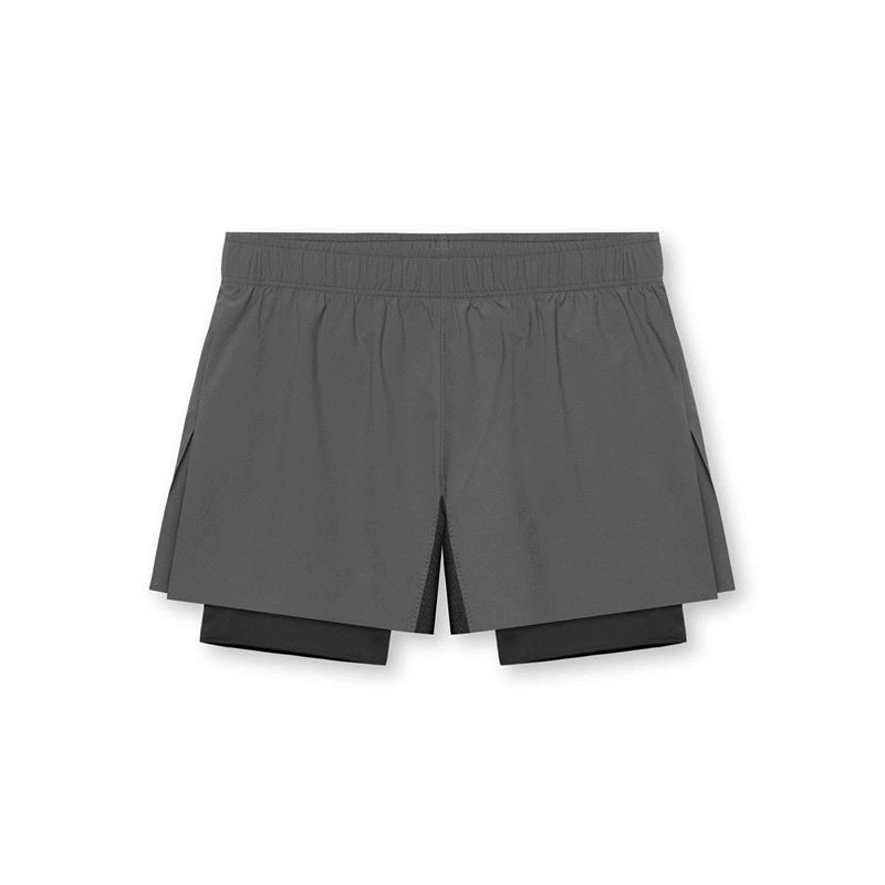 Shorts D'Entraînement Pour Homme Double Couche Design Compression Respirant Léger Performance Course