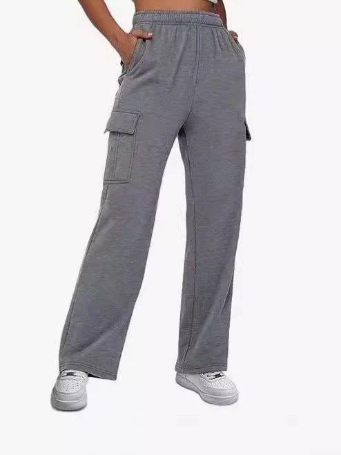 Damen Cargo-Hose mit weitem Bein und praktischen Seitentaschen Amawinc