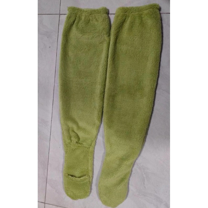 Damen Kuschelige Overknee-Socken aus weichem Fleece Amawinc