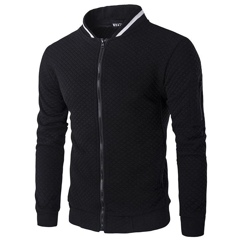 Veste Bomber Matelassée En Mélange Coton À Fermeture Éclair Devant Coupe Slim Et Bordures Côtelées
