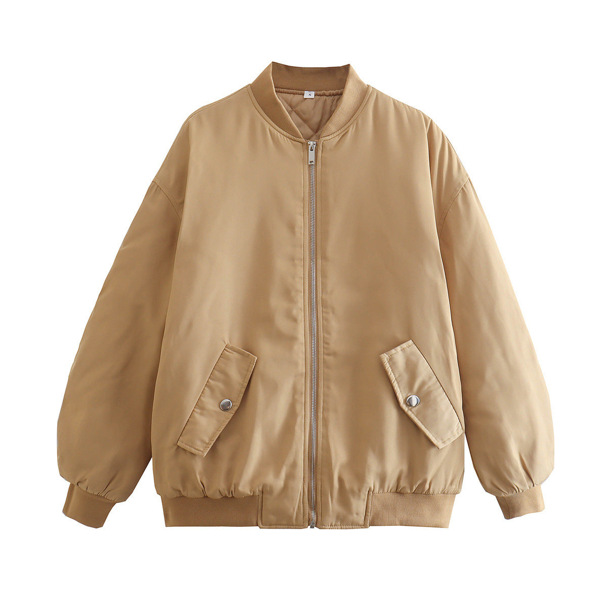 Damen modische Bomberjacke mit praktischen Taschen und hochgeschlossenem Kragen Amawinc