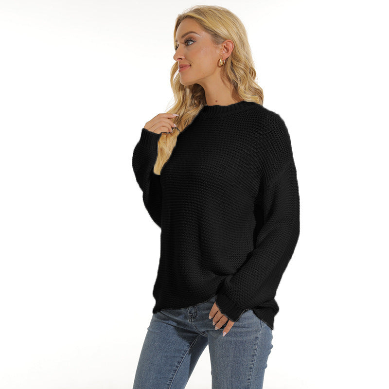 Damen Pullover mit strukturiertem Maschenmuster und bequemem Schnitt Amawinc
