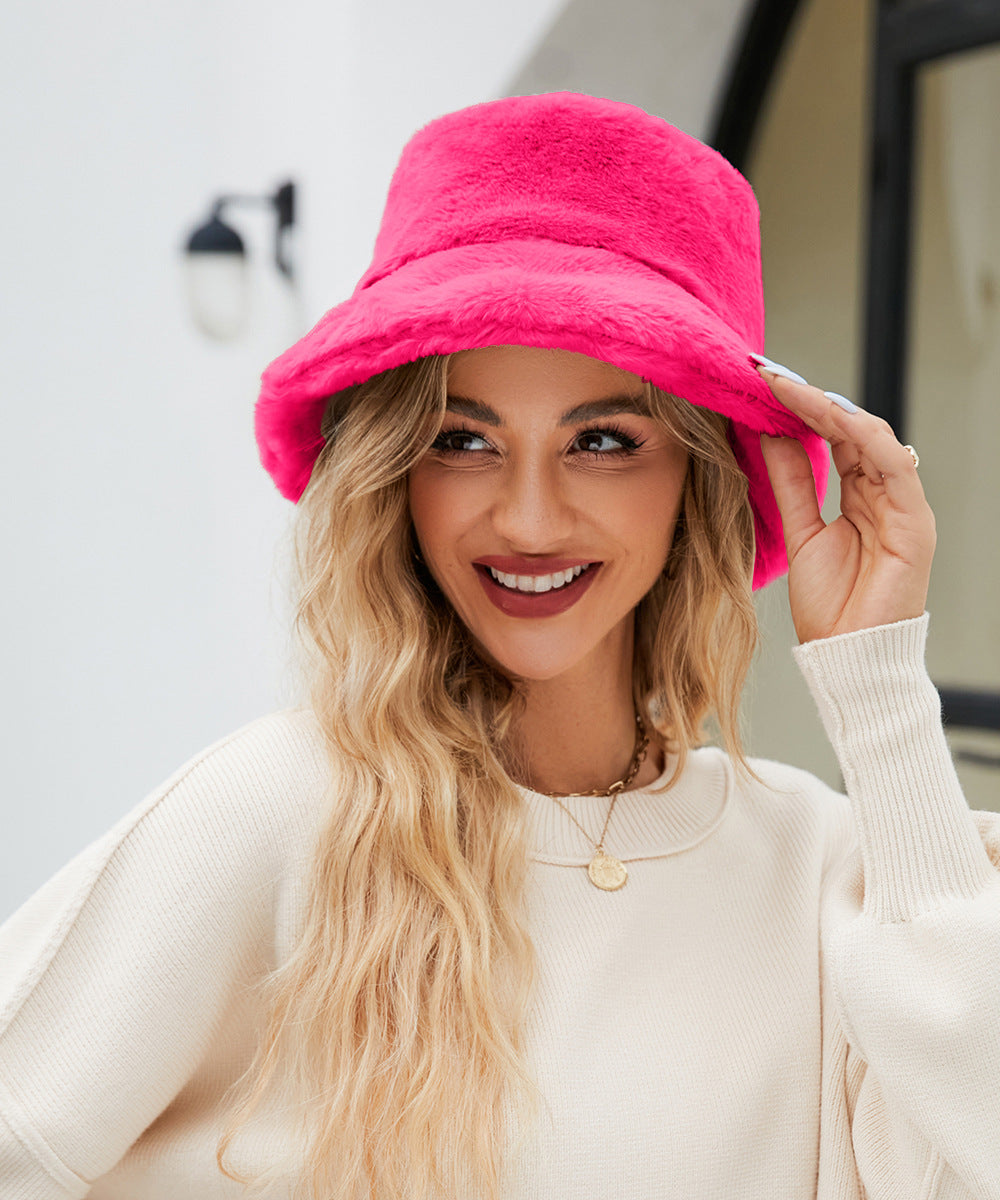 Damen Kuschelhut aus weichem Plüsch Amawinc