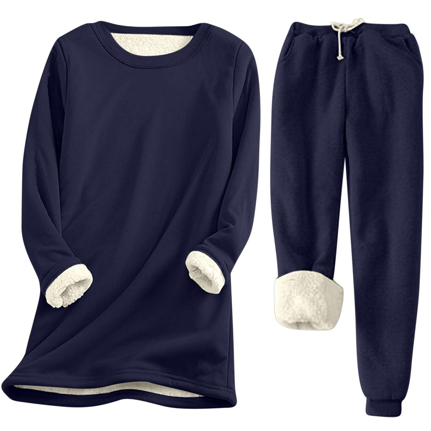 Damen Freizeit Sweatshirt-Set mit kuscheligem Innenfutter und lässiger Passform Amawinc