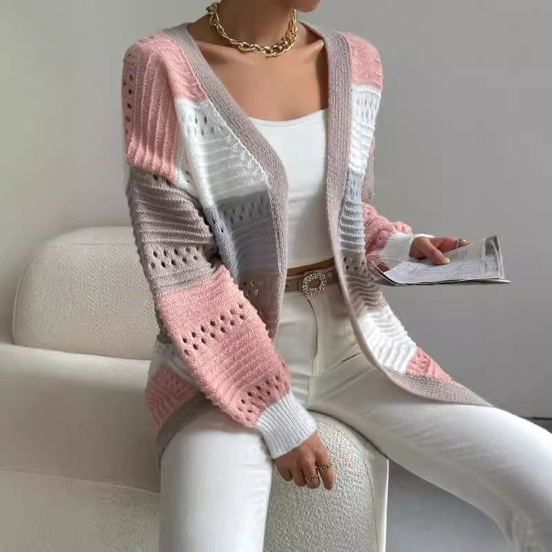 Cardigan Femme Oversize En Maille Structurée Ouverture Devant Manches Longues Nordic Flair Amawinc