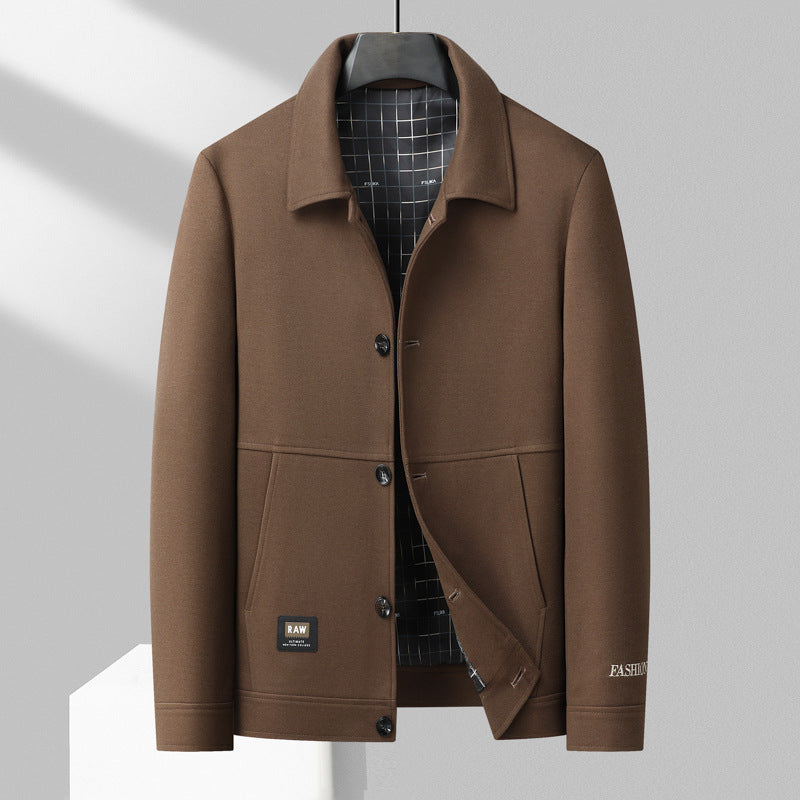 Veste Blazer Homme En Mélange De Laine Coupe Structurée Col Évasé Fermeture Boutons Doublée Style Nordique Amawinc