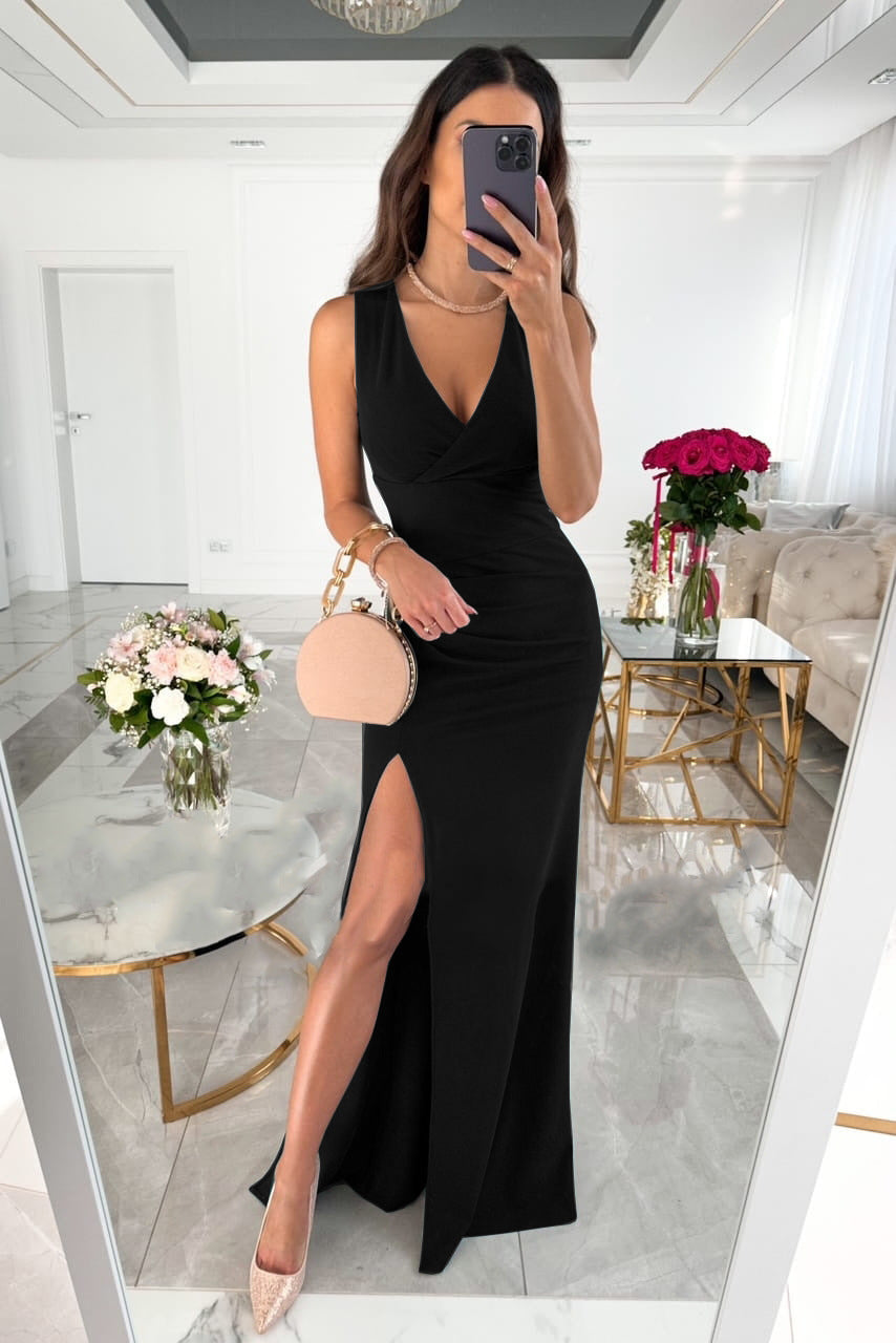 Fudus ärmelloses Neck Kleid