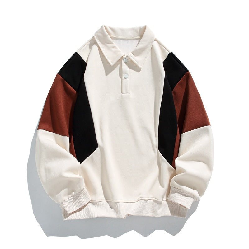 Damen modischer Polo-Pullover mit angesagten Farbkontrasten Amawinc