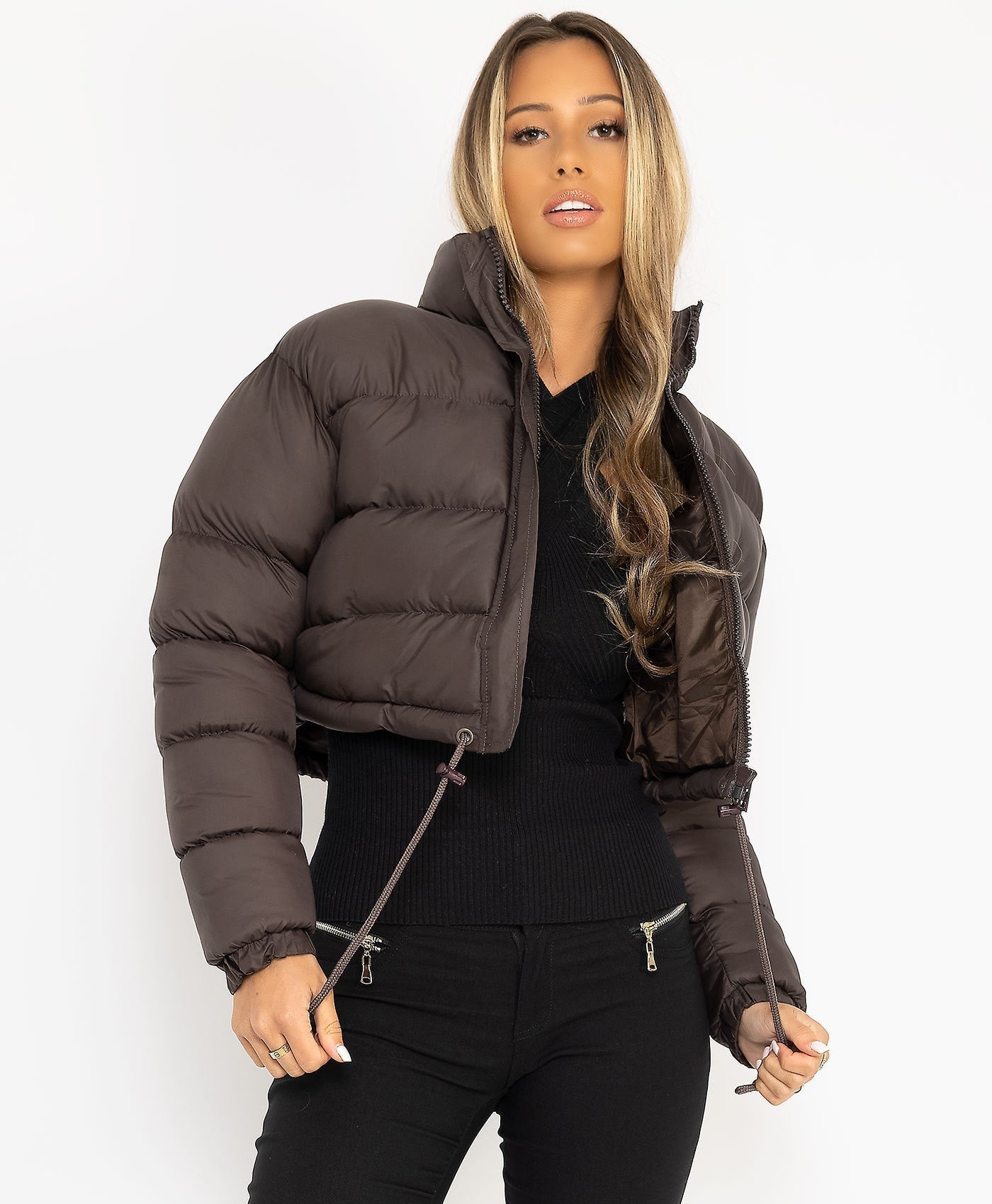 Damen trendige kurze Steppjacke Amawinc