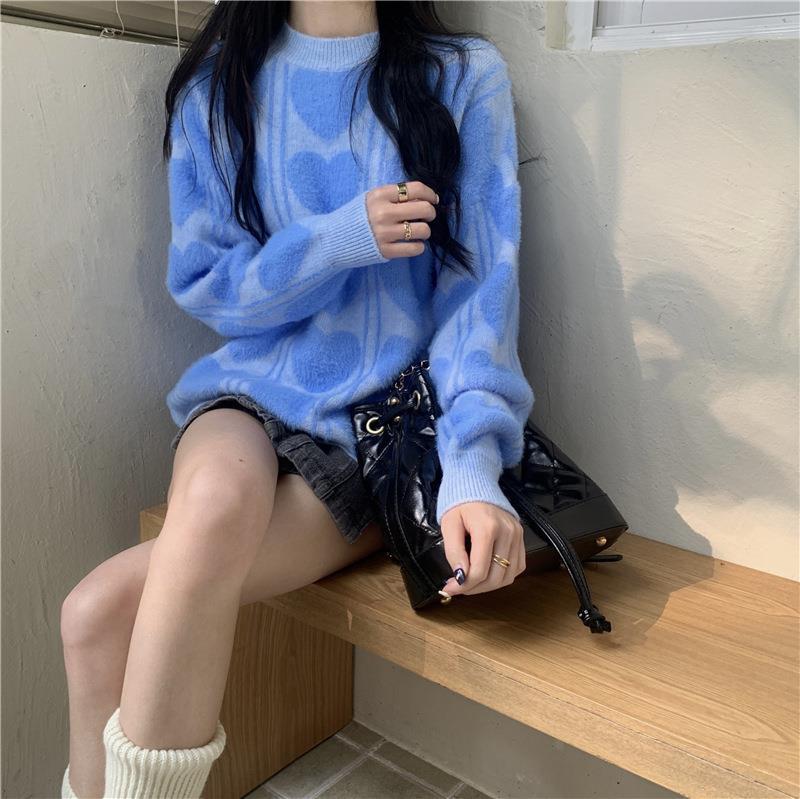 Damen kuscheliger Pullover mit abwechslungsreichem Muster und lässigem Schnitt Amawinc