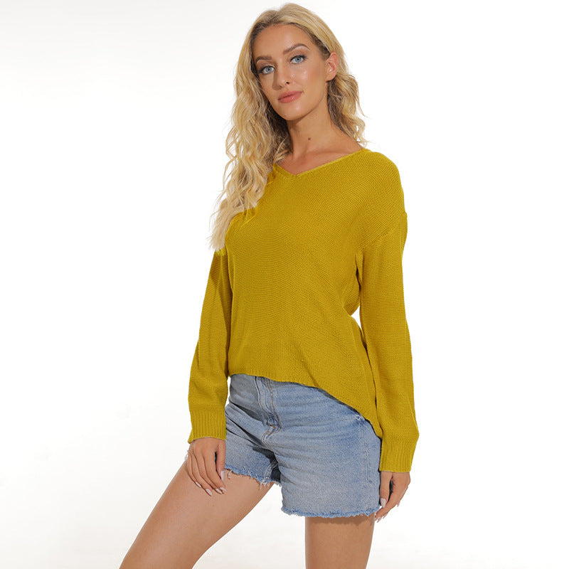 Damen Pullover mit weichem Maschenstrick und lässigem Schnitt Amawinc