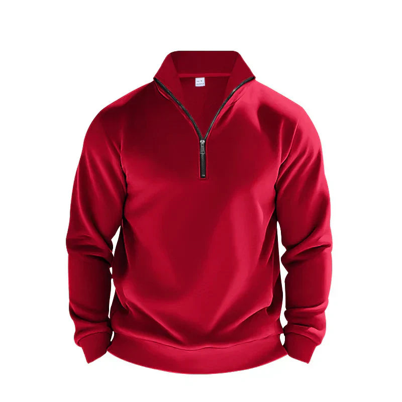 Pull Demi Zip Pour Homme En Tricot Brossé Confort Décontracté Avec Col Montant Nordisk Flair