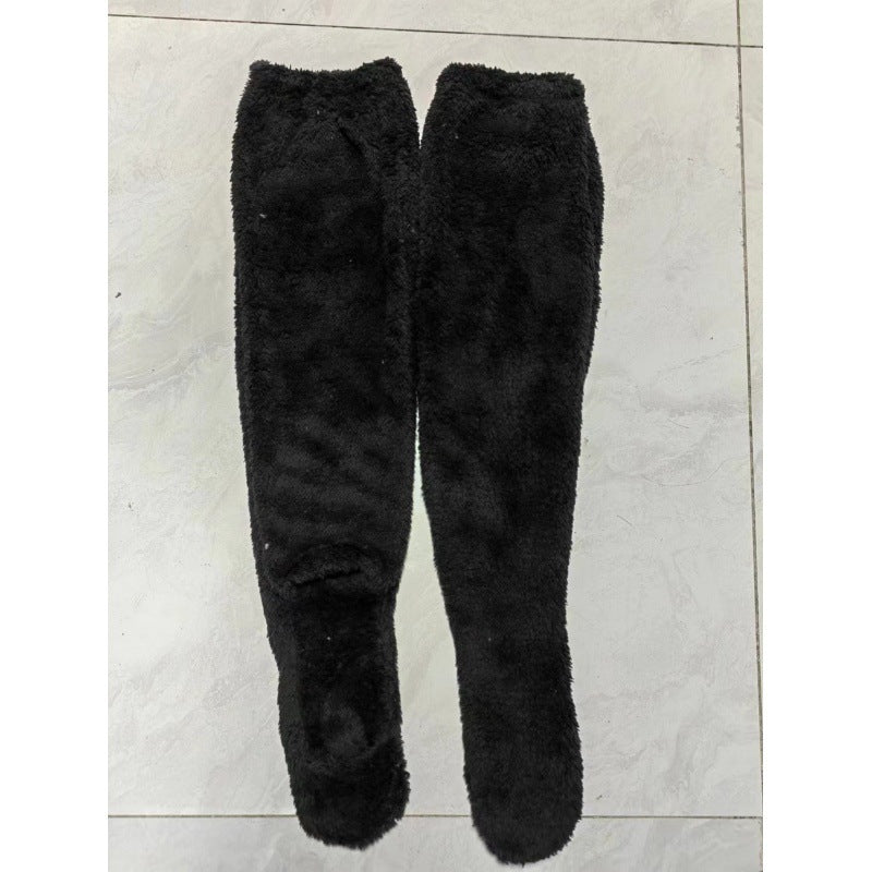 Damen Kuschelige Overknee-Socken aus weichem Fleece Amawinc