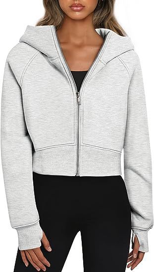 Damen cropped Kapuzenjacke Amawinc