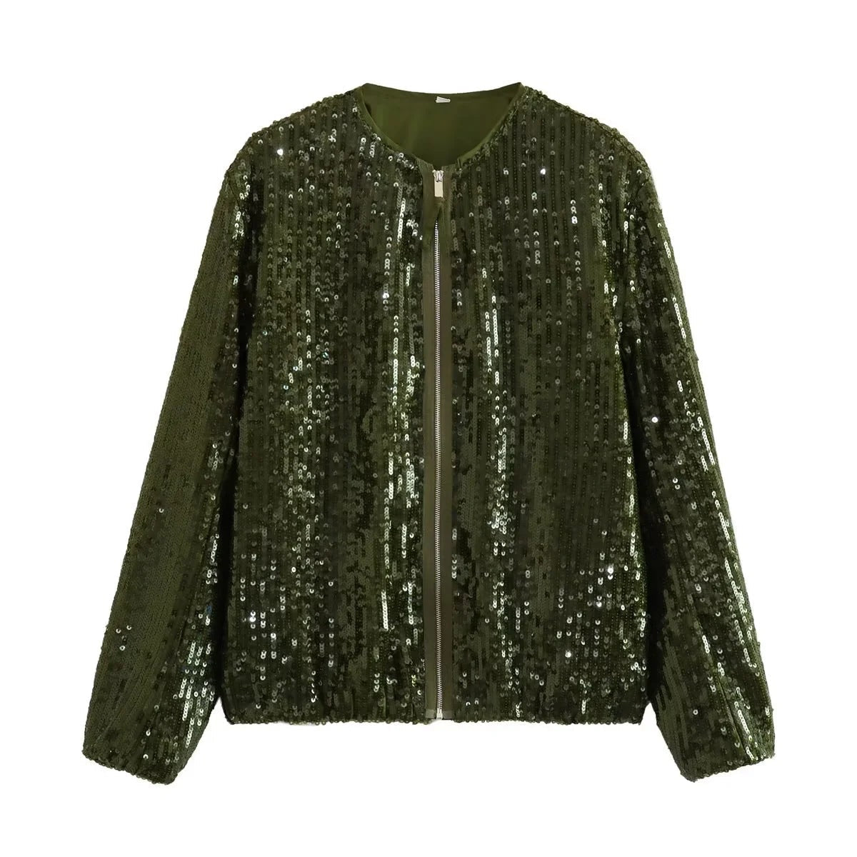 Avelena Pailletten Bomberjacke