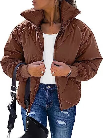 Damen Wärmeisolierte Steppjacke mit hohem Kragen und elastischen Bündchen Amawinc