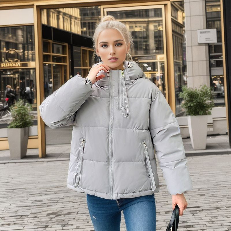 Damen modische Pufferjacke mit verstellbarer Kapuze und dicken Isolierungen Amawinc