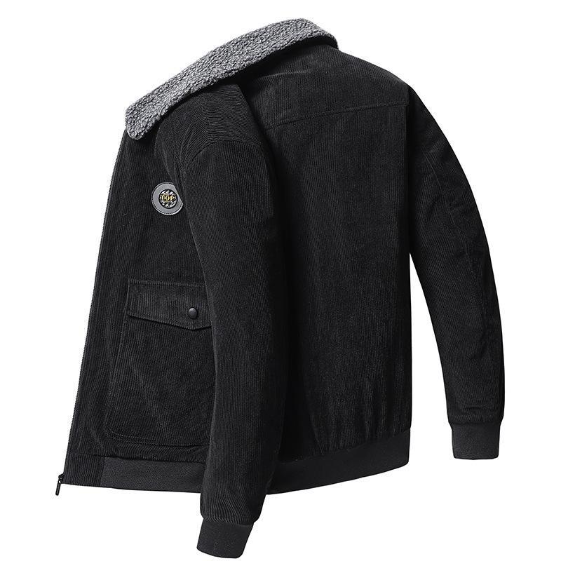 Veste Homme En Velours Côtelé Doublure En Laine Coupe Ample Bouton Devant Poches À Rabat Nordisk Flair Amawinc