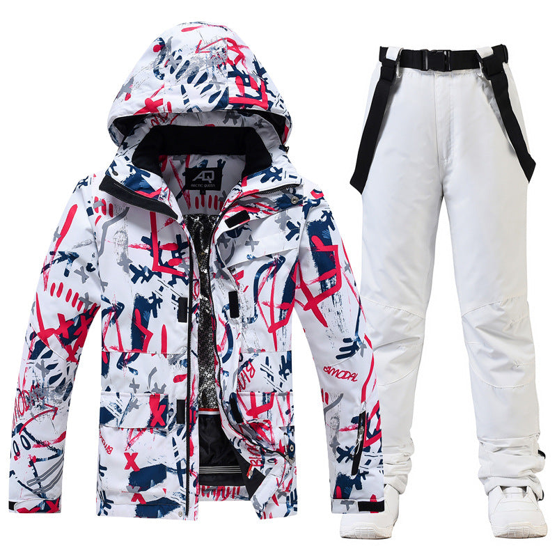 Combinaison De Ski Pour Homme À Capuche Avec Salopette Et Bretelles Coupe Décontractée Et Imperméable Pour Hiver