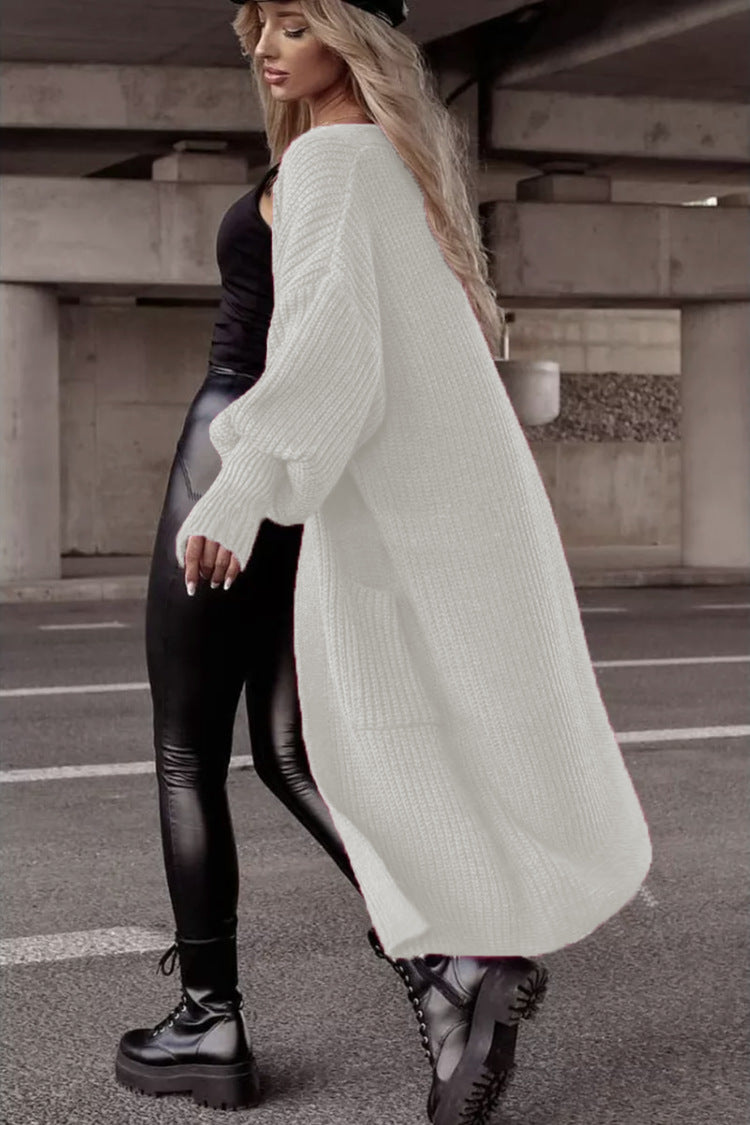 Damen Grobstrickmantel im lässigen Oversized-Stil mit tiefen Taschen Amawinc