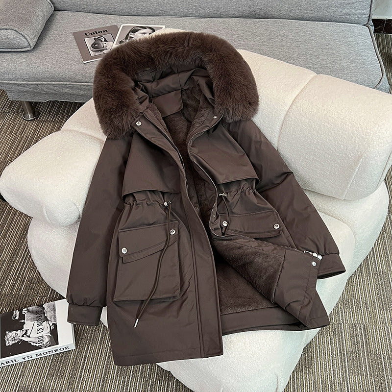Damen Modischer Winterparka mit kuscheligem Innenfutter und praktischen Taschen Amawinc