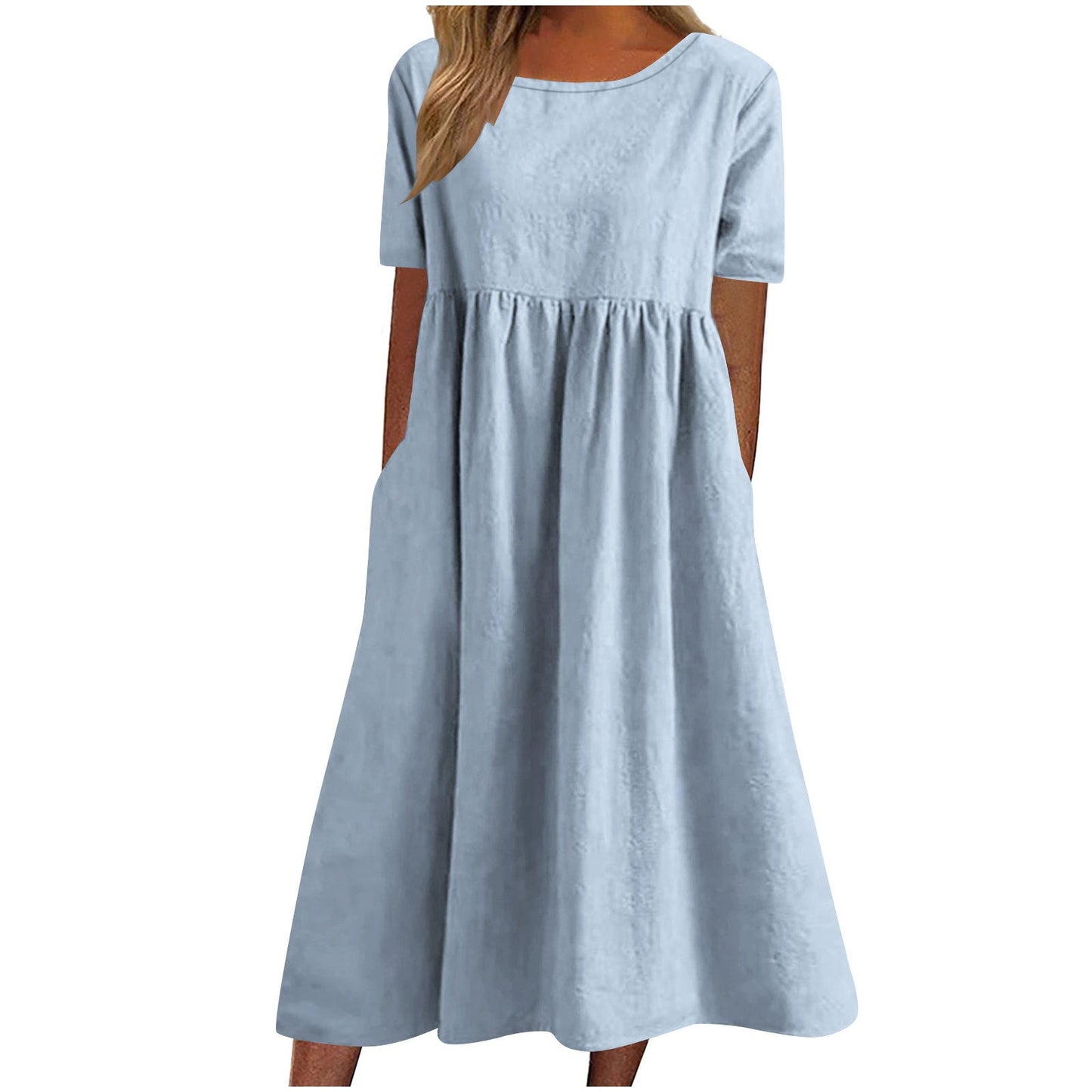 Damen lässiges Maxikleid mit Taschen Amawinc