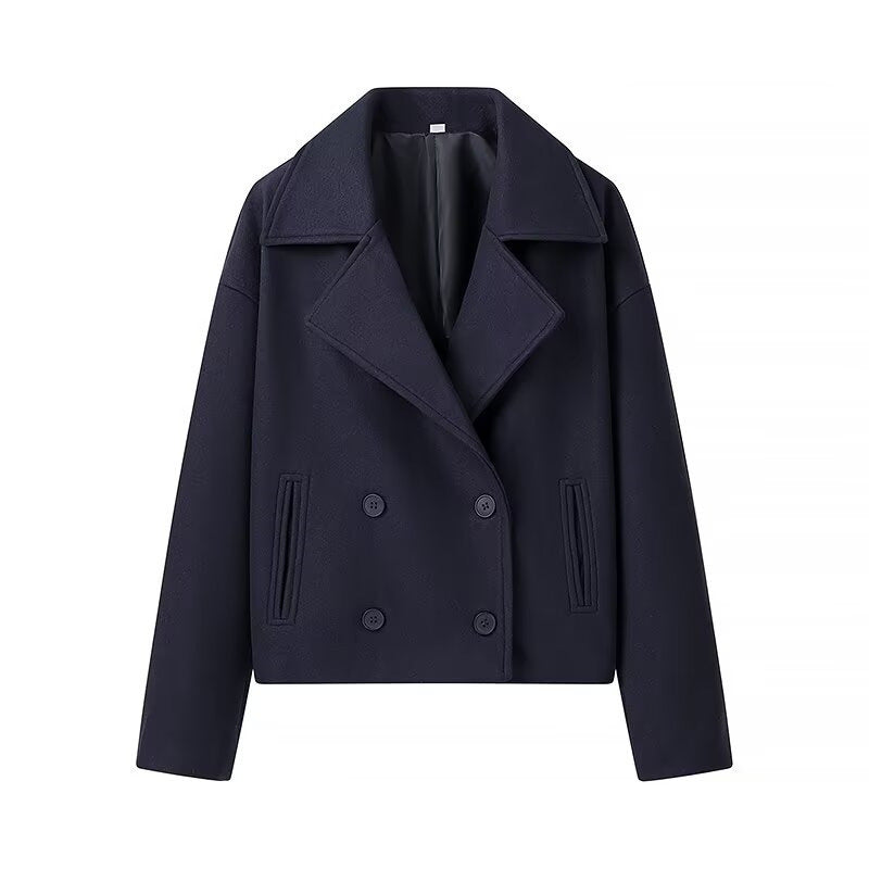 Damen Modische Doppelreiher-Wolljacke Amawinc