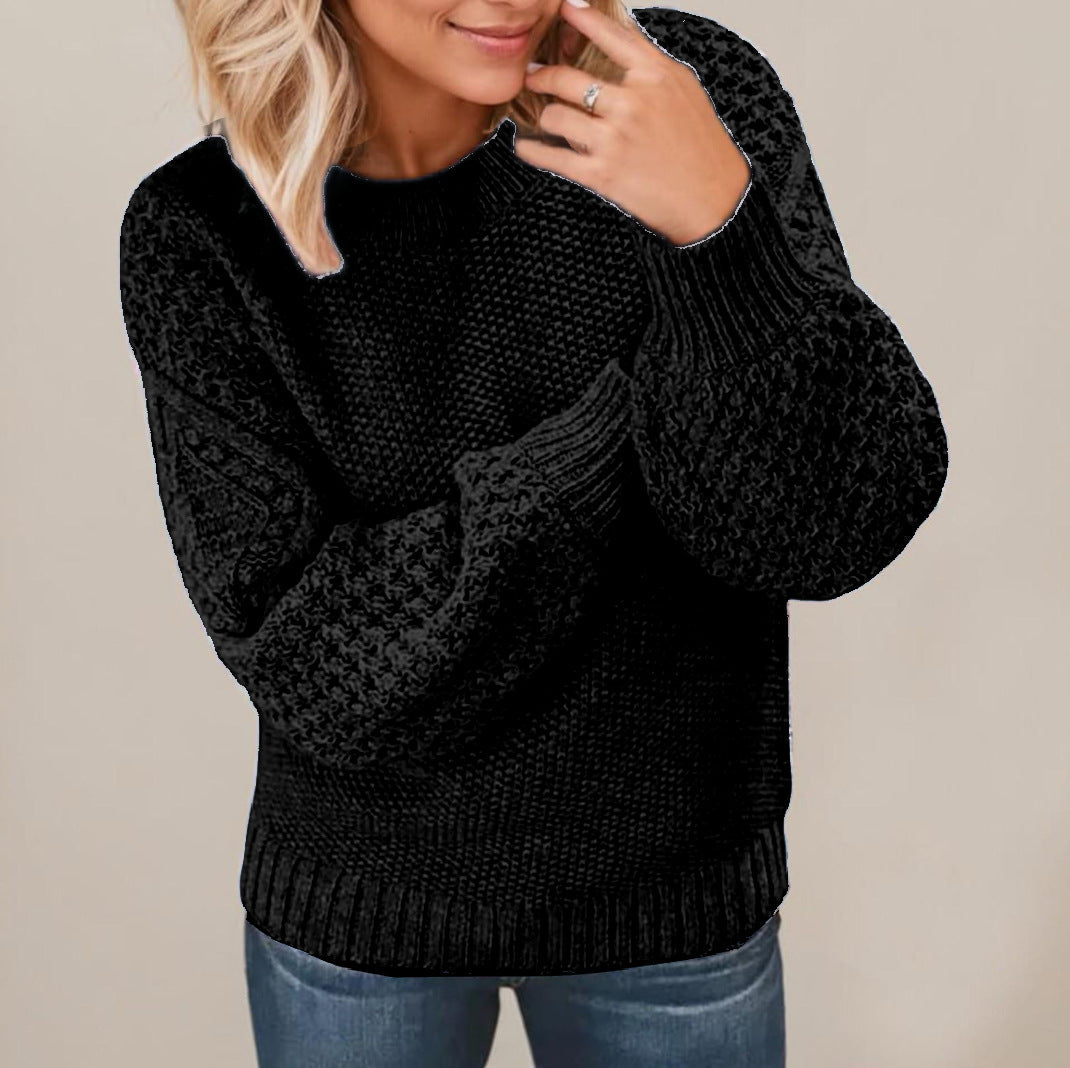 Damen Kuscheliger Strickpullover mit strukturiertem Ärmeldesign Amawinc