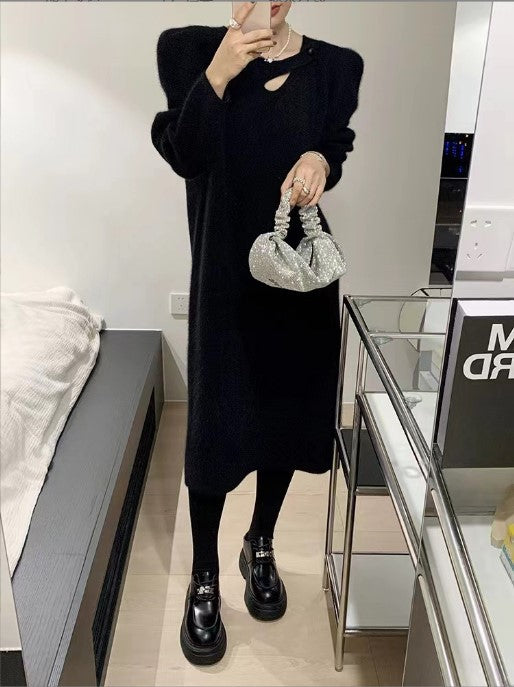 Damen Strickkleid mit modernem Design und eleganten Details Amawinc