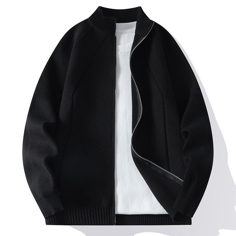 Damen lässige Jacke mit hohem Kragen und durchgehendem Reißverschluss Amawinc