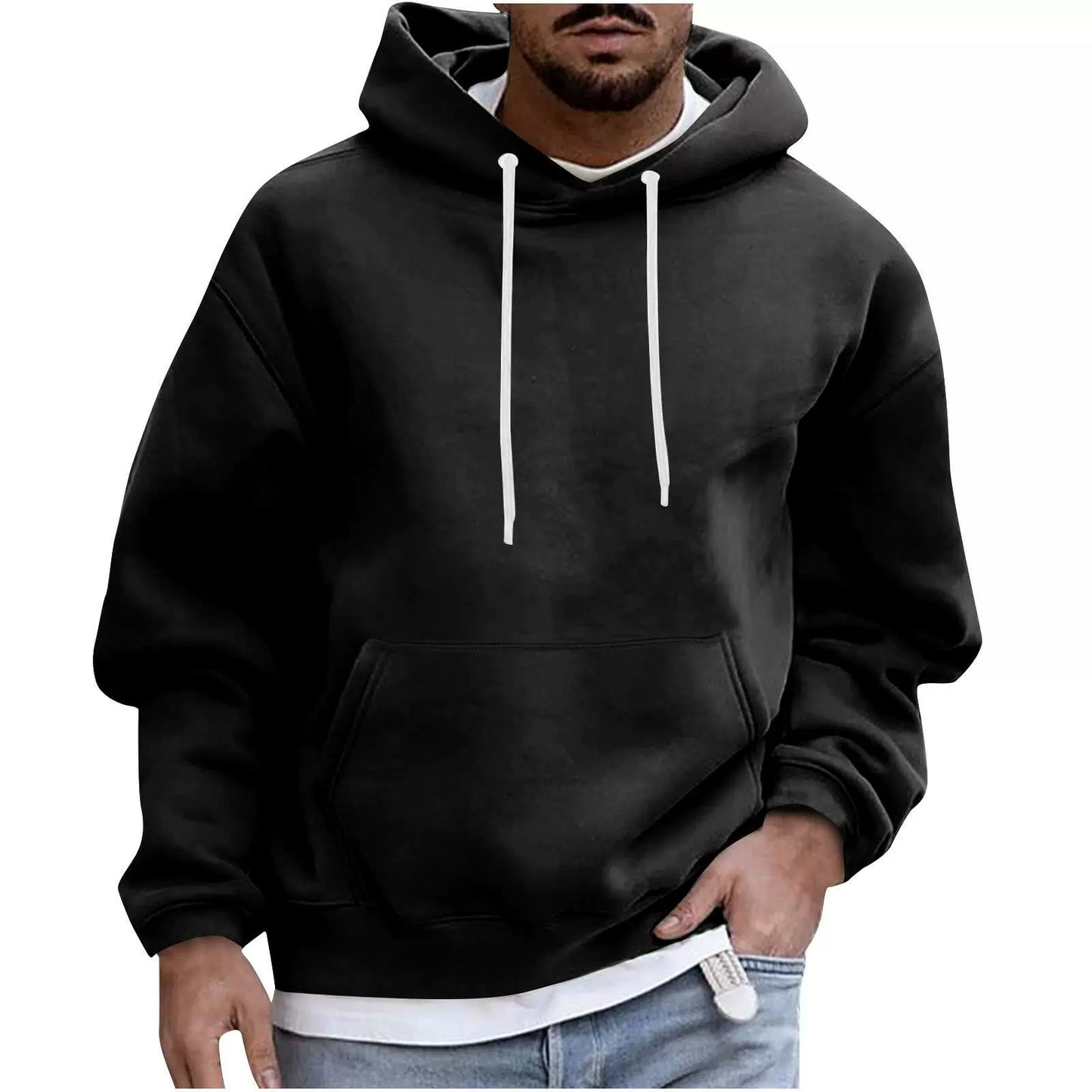 Homme Hoodie Polaire À Capuche Nordisk Flair Coupe Décontractée Poche Kangourou Ourlet Côtélé