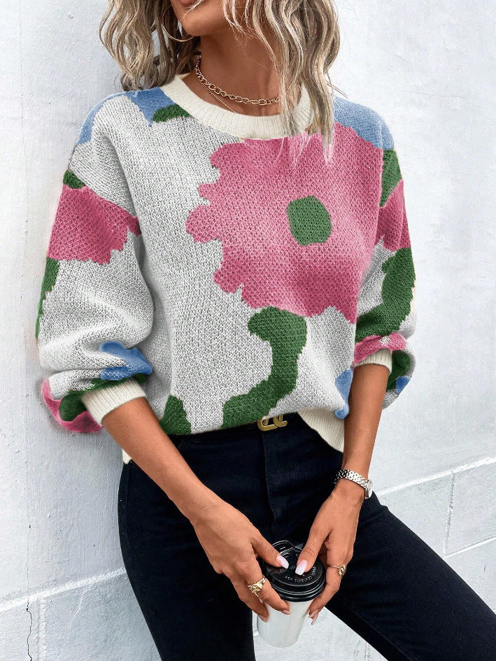 Sydney Pull Pour Femmes Imprimé Floral Vivant Confortable Et Chic Pour Toutes Saisons Moderne