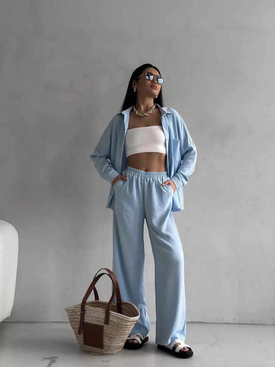 Damen lässige Bluse im Oversized-Stil mit Taschen Amawinc