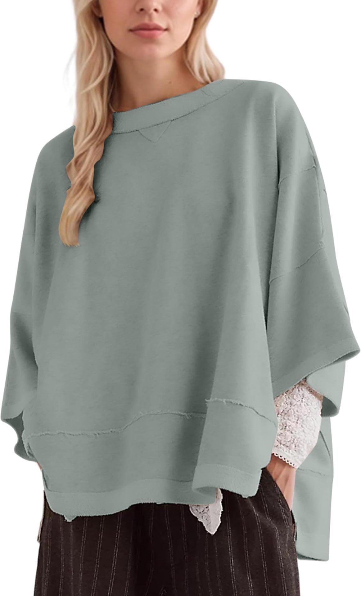 Damen oversized Sweatshirt mit fließendem Schnitt Amawinc