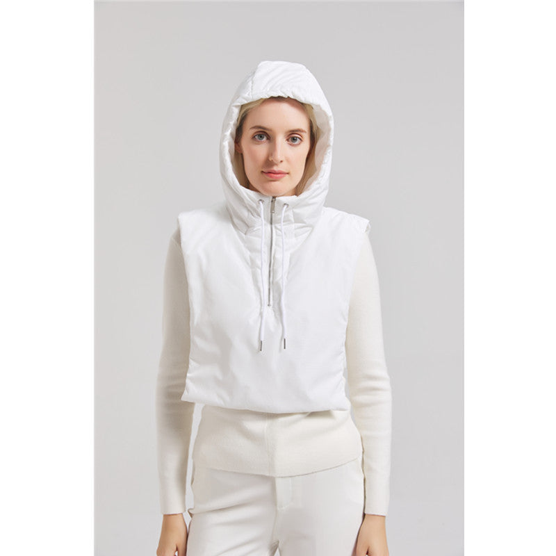 Damen Kapuzenweste mit hohem Kragen und verstellbarem Saum Amawinc