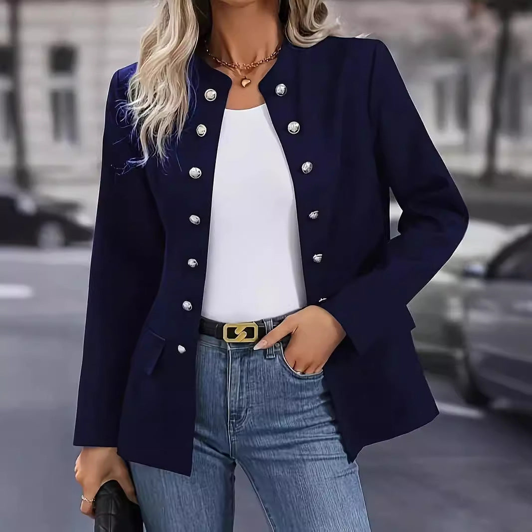 Damen Blazer mit stylishen Druckknöpfen und eleganter Passform Amawinc