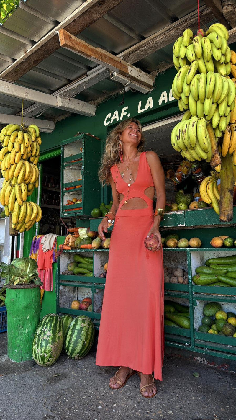 Robe Femme Maxi Slim Fit Col En V Empiècements Taille Légère En Coton Été Chic Et Confortable